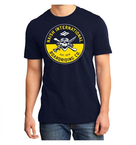 Naish Skull Badge T-Shirt - Navy Blue - Soft Tech - Naish - KiteSurfSUPUAE